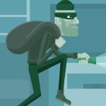 Burglar, thief concept, cartoon