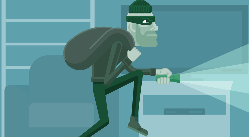 Burglar, thief concept, cartoon